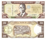 Bancnota Liberia 20 Dolari, 2009, P-28e, UNC, Africa