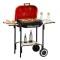 Gratar gradina cu carbuni, grill dreptunghiular, cu roti, capac, rafturi, 43 cm, 98x49x81 cm