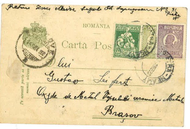 Carte postala circulata 1922