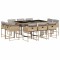 Set mobilier gradina cu perne, 11 piese bej combinat poliratan