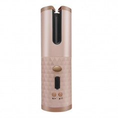 Ondulator automat Auto Curler, 200°C, afisaj digital, incarcare USB, 2500 mAh, invelis ceramic, Roz