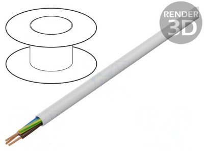 Cablu Electric Rotund PVC Alb 3G1,5mm&amp;sup2; 300/500V foto
