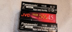 3 CASETE VIDEO SIGILATE VHS &amp;ndash; C - PANASONIC - JVC foto