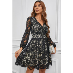 S561-1 Rochie casual din broderie fina captusita