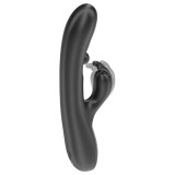 Vibrator rabbit IBIZA Rolling Ball Rabbit Vibrator, cu stimulator clitoris &icirc;n formă de perlă, 7 funcții de vibrație, negru