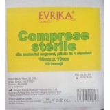 Comprese sterile netesute, pliate, 10x10 cm, 10 buc, Evrika&nbsp;Quality
