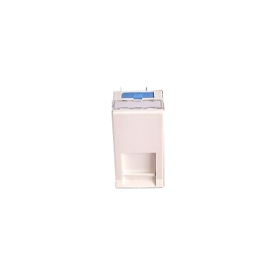 Conector 22.5 x 45 inclinat, adaptor pentru conector Keystone, cu usita protectie praf, alb, (compatibil Legrand Mosaic) - Molex &amp;quot;MLG-00037-02&amp;quot; foto