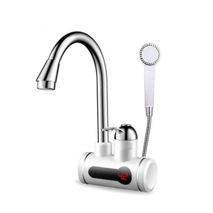 Robinet Electric Pentru Incalzit Apa , 3000W, Furtun + Para, Afisaj Temperatura