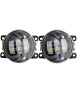 Set 2 proiectoare ceata LED Dacia, Renault, Nissan lumina alb+galben, diamentru 3&quot; / 90mm, 30W, 12/24V, mufa H11, H8, Xenon Bright