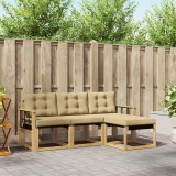 vidaXL Set Canapele Exterior Pernă Alb Bej Lemn Acacia Rezistent Vreme Mobilier Gradina 189.5x122.5x73cm