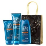 Set Barbierit Avon Care Men: Șampon 3in1, Gel Ras, Aftershave 2in1 + Pungă Cadou