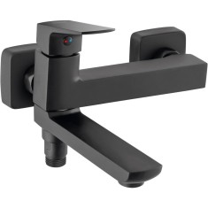 Baterie cada/dus pentru perete Ferro Vitto VerdeLine, cu set de dus si pipa comutator, monocomanda, cartus ceramic, aerator, racord excentric, limitat