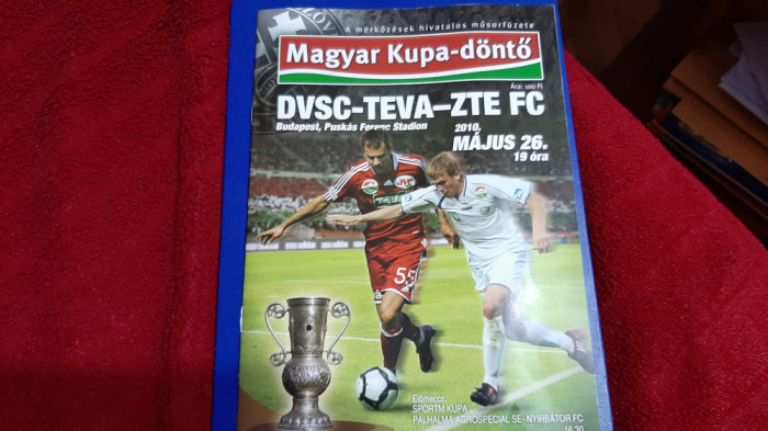 program finala Cupei Ungariei DVSC - FC Zalaegerszeg
