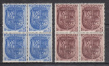 ROMANIA 1943 LP 156 ZIUA SPORTURILOR BLOCURI DE 4 TIMBRE MNH, Nestampilat