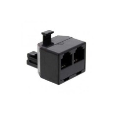 Adaptor 1x RJ11 6P4C tata - 2x RJ11 6P4C mama negru Well