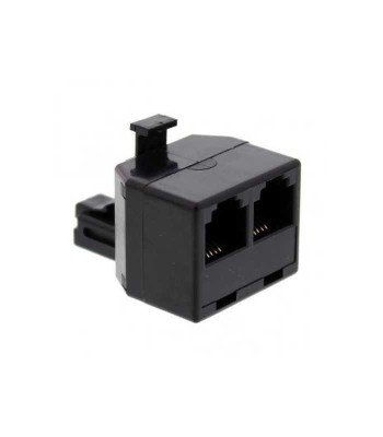 Adaptor 1x RJ11 6P4C tata - 2x RJ11 6P4C mama negru Well foto