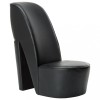 Gossi scaun, design toc inalt, negru, piele ecologica