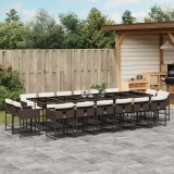 vidaXL Set mobilier de grădină cu perne, 17 piese, maro, poliratan 3211425
