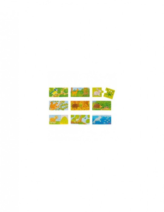 Set de 9 puzzleuri Cu ce se hranesc animalele?
