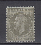 ROMANIA 1872 LP 38 a CAROL I PARIS VALOAREA 1 1/2 BANI SARNIERA LIPSA GUMA, Nestampilat