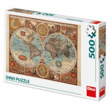 Puzzle Harta lumii, 500 piese &ndash; DINO TOYS