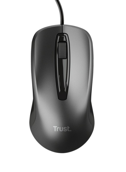Mouse Trust cu fir optic, negru