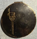 ART DECO,,MAX FACTOR"/DRY ROUGE,,BLONDEEN"/CONTAINER,MADE IN ENGLAND/CUTIE VECHE ANII'30,BRONZ si EMAIL/HOLLYWOOD &amp; LONDON