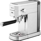 Espressor manual ECG ESP 20501, 1450 W, 1.25 L, 20 bar, Compatibil Nespresso, Dispozitiv spumare, Argintiu