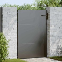 vidaXL Poartă de grădină Negru 105 x 125 cm Oțel vopsit &icirc;n pulbere