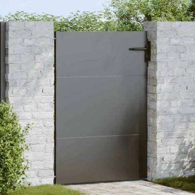 vidaXL Poartă de grădină Negru 105 x 150 cm Oțel vopsit &amp;icirc;n pulbere 42015881 foto