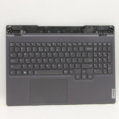 Carcasa superioara cu tastatura palmrest Laptop, Lenovo, Legion 5 15IAH7H Type 82RB, Storm Grey, AP2DJ000700, AM2DJ000D00, JY570, iluminata, layout US