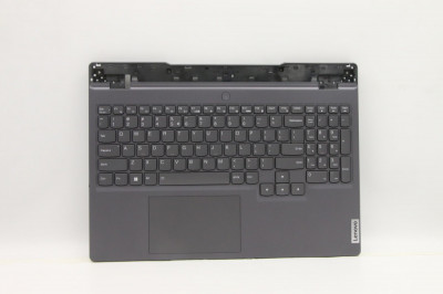 Carcasa superioara cu tastatura palmrest Laptop, Lenovo, Legion 5 15ARH7H Type 82RD, Storm Grey, AP2DJ000700, AM2DJ000D00, JY570, iluminata, layout US foto