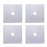 Set 4 folii protectie aragaz, PARAFASA, Fibra de sticla/PTFE, Termorezistent, 27x27 cm, Argintiu