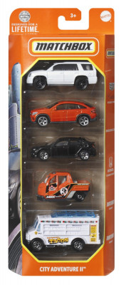 MATCHBOX SET 5 MASINUTE METALICE MBX CITY ADVENTURE II SCARA 1:64 SuperHeroes ToysZone foto