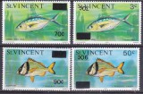 DB1 Fauna Marina St. Vincent 1975 cu supratipar 1976 ranversat RR 2 v. MNH