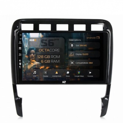 Navigatie Porsche Cayenne (2002-2010) 6GB RAM Android 13 Octacore Slot Sim 4G DSP GPS Wi-FI Carplay Android Auto USB Bluetooth Waze Touchscreen 9 Inch foto