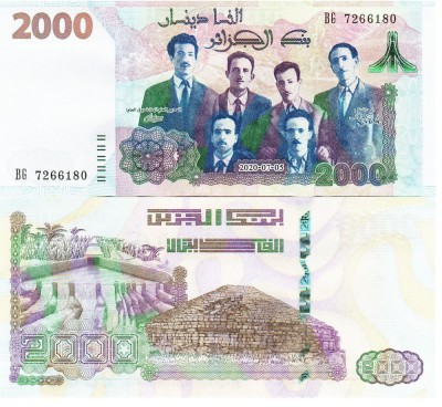 Algeria 2 000 Dinari 2020 P-147 Comemorativa UNC foto