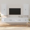 Set dulap TV, 6 piese, alb, lemn prelucrat