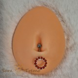 Cumpara ieftin Piercing Buric din Argint cu Cristale Zirconia Rosii, Tija Groasa