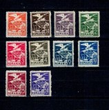 1929 - Timbru oficial, vultur cu steag, serie neștampilata cu șarniere