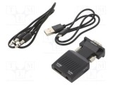 Convertor HDMI 1.4 SAVIO pentru 1080p și FullHD, Negru