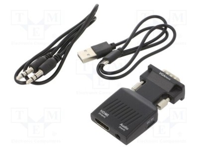 Convertor HDMI 1.4 SAVIO pentru 1080p și FullHD, Negru foto
