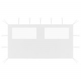 vidaXL Perete lateral foișor cu ferestre, alb, 4x2 m 3070424