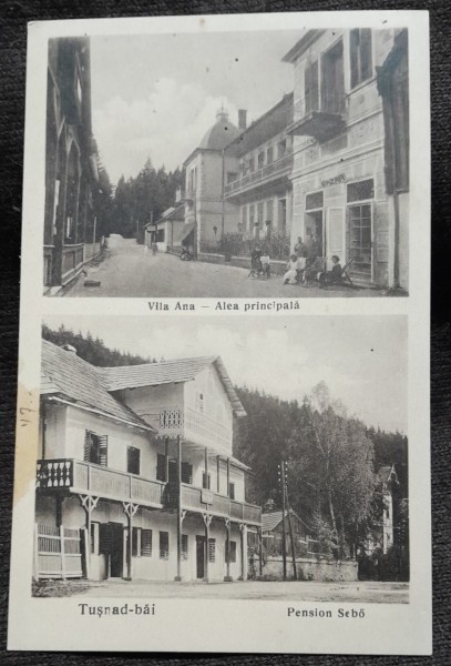 Carte postala, imagini din Tusnad Bai, 1926