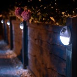 Aplica Solara LED Gri, 11cm, Globo, Fixare Perete/Suprafata, Baterie 600mAh, Plastic, On/Off, 0.06W