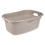Lighean rufe dreptunghiular perforat din plastic, bej, 60L, CMCLASS
