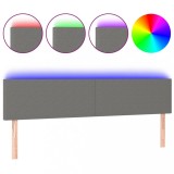 Cumpara ieftin Tablie de pat cu LED, gri inchis, 200x5x78/88 cm, textil