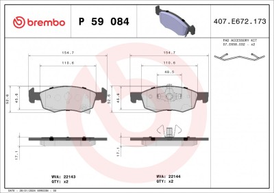 BREMBO P 59 084 PRIME LINE set placute frana,frana disc foto
