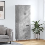 Dulap &icirc;nalt, gri beton, 69,5x34x180, lemn compozit