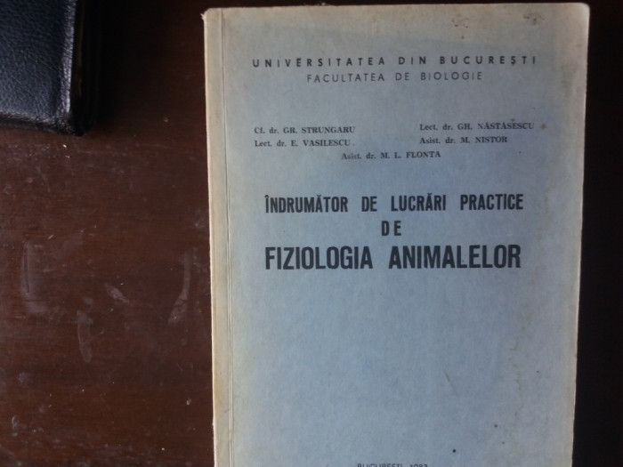 indrumator de lucrari practice de fiziologia animalelor cf. dr. strungaru